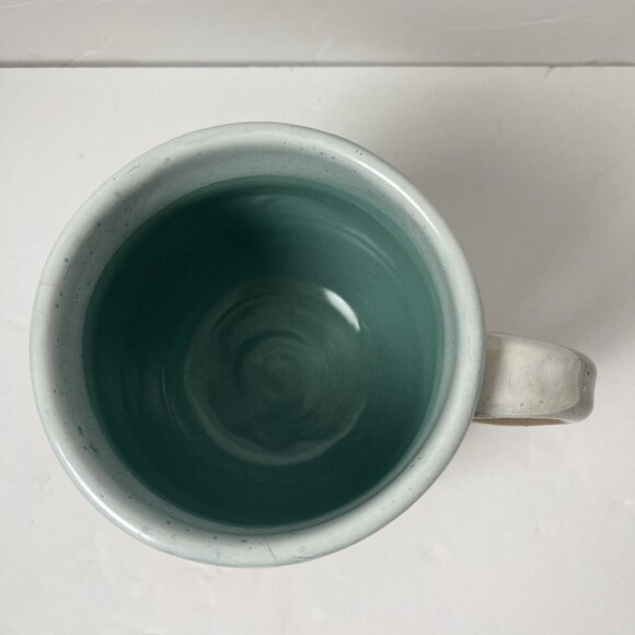 J Vigil Coffee Mug Pottery Hobbyist Piece Lt. Blue/ Tan - Picture 3 of 4